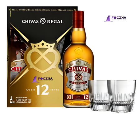 CHIVAS REGAL WHISKY 12 YO 0,7L + 2 SZKL.