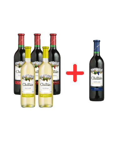 Zestaw Mix 6 Win Chillan 0,75l (5+1 za 10 groszy)