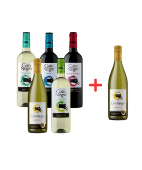 Zestaw mix 6 win Gato Negro 0,75l (5+1 za 10 groszy)